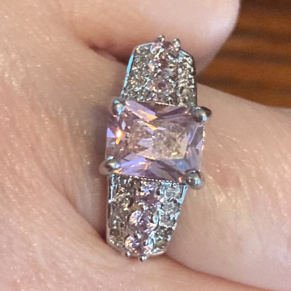 Pretty Pink Topaz Ring - Size 7 1/2